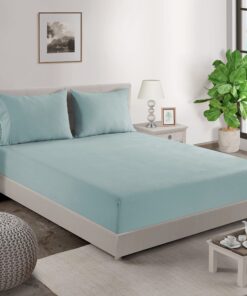 LANE LINEN 100% Organic Cotton Cloud Blue Twin-Sheets Set 3-Piece Pure Long Staple Percale Weave Soft Bedding Sheets for Bed Breathable Fits Mattress Upto 15" Deep 1 Pack 05: Cool Blue 12 811pgTRlngL