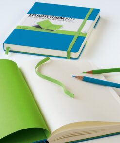 LEUCHTTURM1917 Bicolor Special Edition - Medium A5 Plain Hardcover Notebook (Azure-Lime) - 249 Numbered Pages Azure-Lime 6 811rJv4U4SL
