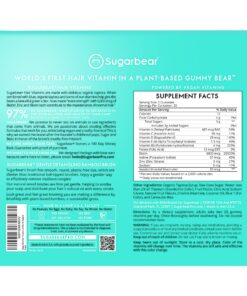 Sugarbear Hair Vegan Vitamin Gummies for Luscious Hair with Biotin, Vitamin C, B12, Folic Acid, Inositol, Coconut Oil - Hair and Nails Supplement for Women & Men (3 Month Gift Pack Free Brush) 60 Count (Pack of 3) 38 811s OFAGTL 1