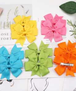 CÉLLOT 40Pcs 3 Inch Boutique Grosgrain Ribbon Pinwheel Hair Bows Alligator Clips For Girls Toddlers Accessories Teens Gifts In Pairs 40pcs/20color-A 29 811sVeCDu1L
