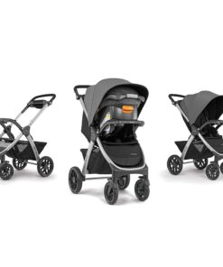 Chicco Bravo 3-in-1 Trio Travel System, Quick-Fold Stroller with KeyFit 30 Infant Car Seat and base | Camden/Black 37 811tGCNuoPL