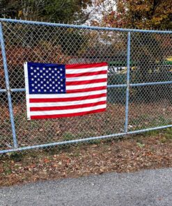 VSVO American Flag 3x5 ft – Heavy Duty 300GSM Tough Spun Polyester Embroidered US Flag for Outdoor/Outside. Sewn Stripes - Brass Grommets USA Flags 24 811tYBTESlL