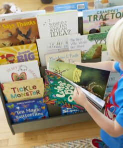 ECR4Kids Double-Sided Mobile Book Display, Classroom Bookshelf, Grey Wash 27 811vLnCjzVL