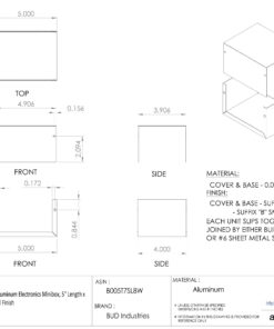 BUD Industries CU-3005-A Aluminum Electronics Minibox 5" L x 4" W x 3" H, Gray 13 811vRk7o9hL