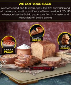 Pizza Stone - Baking Stone. SOLIDO Rectangular 14"x16" - Perfect for Oven, BBQ and Grill 37 811voSZMpL