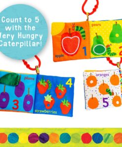 Alternative view of Let's Count Soft Book - World of Eric Carle the Very Hungry Caterpillar Baby on the Go Clip Teething Crinkle Soft Sensory Book for Babies, 5.25x5.25 Inch