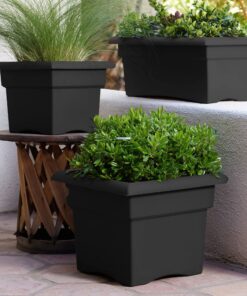 Bloem Veranda Deck Box Planter Square: 18" - Black 18" 28 811wRp0ThWL