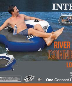 Intex River Run Single Person Inflatable Connecting Lounge Tube 2 Pack 22 811weVITBNL