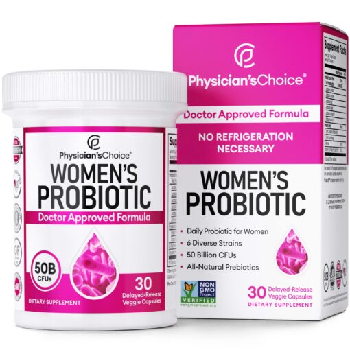 Physician's Choice Probiotics for Women - PH Balance, Digestive, UT, & Feminine Health - 50 Billion CFU - 6 Unique Strains for Women - Organic Prebiotics, Cranberry Extract+ - Women Probiotic - 30 CT 30 Count (Pack of 1)