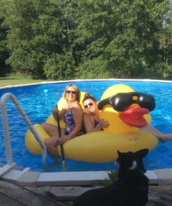 Game 5000-BB Giant Derby Float, Fun Rubber Duck, Quick-Fill Valves Pool Rafts & Inflatable Ride-ons, 300 lb Capacity, Built-In Cup Holders, 81” L x 76” W x 44” T Without Pump 39 811z1vUwX L