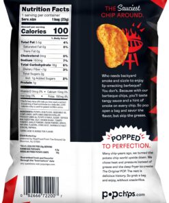 Alternative view of popchips, Potato Chips BBQ Potato Chips Single Serve 0.8 oz Bags Barbeque, 19.2 Ounce, (Pack of 24) (F-AR-72200) Barbecue 0.8 Ounce (Pack of 24)