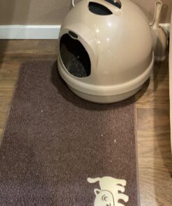 Smiling Paws Pets - Extra Large Cat Litter Mat - Pet Rug - Catches Litter That Spills Outside Litter Box - Easy to Clean - Non-Slip - Litter Box Mat - Kitty Litter Catcher - Brown L Size (35" x 23.5”) 1 Count (Pack of 1) 36 811zpaiqDoL