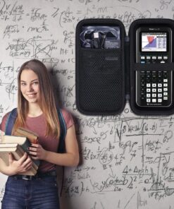 co2CREA Hard Case Compatible with Texas Instruments TI-84 Plus CE/TI-84 Plus/TI-Nspire CX II CAS/TI-Nspire CX II/TI-83 Plus/TI-89 Titanium/TI-85 / TI-86 Color Graphing Calculator, Black All Black Case 18 811ztIqrZ3L