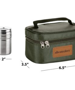 Wealers 6 Piece Stainless Steel Spice Shaker Jars Salt and Pepper Holder BBQ Spice Herbs 3 Size Cover with Bag for East Travel, Great for Home or Outdoor Use, Green 18 811zulzzbLL