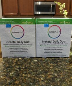 Rainbow Light Prenatal Daily Duo Multivitamin Kit, With Prenatal One Daily Multivitamin and Prenatal DHA Omega-3 Fish Oil for Mom's Health and Baby's Development Support, 30 Count 49 812 9DtiyoL