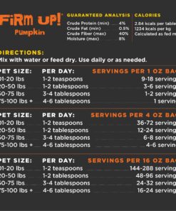 Diggin' Your Dog Firm Up Pumpkin for Dogs & Cats, 100% Made in USA, Pumpkin Powder for Dogs, Digestive Support, Apple Pectin, Fiber, Healthy Stool, 16 oz 16 oz (Pack of 1) 27 812 IvvCUYL