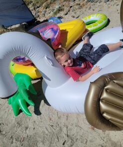 Jasonwell Giant Inflatable Pool Float - Golden Swan Pegasus Pool Floatie Summer Beach Swimming Outdoor Pool Party Lounge Raft Decorations Toys for Adults & Kids 36 8120AwMCgvL 4