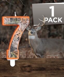 Havercamp Next Camo Party Birthday Number 7" Candle | 1 Count | Great for Hunter Themed Party, Camouflage Motif, Birthday Event, Graduation Party, Father's Day Celebration, Wedding Anniversary 9 8120VExXAYL