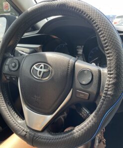 Rueesh Microfiber Leather Steering Wheel Cover Anti-Slip Matte Finish Auto Car Wheel Cover Universal 15 Inch Wheel Cover for Car Embossing Pattern Blue Line M (14.5"-15" Diameter) 31 8121mPQgejL