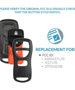 Keyless2Go Replacement for New Shell Case and 3 Button Pad for Remote Key Fob with FCC KBRASTU15 - Shell ONLY (2 Pack) 10 8123vWgJ3nS