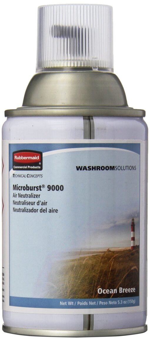 Rubbermaid Commercial Standard Air Freshener Aerosol Refill for Microburst 9000, Ocean Breeze, FG4012471