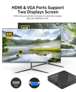 MINISFORUM N40 Mini PC Fanless Silent Desktop Computer 4GB RAM, 64GB eMMC Micro PC, Celeron N4020 up to 2.8GHz, 1000M LAN, HDMI&VGA, Support Auto Power On Mini Computer N40(4+64) 33 81254zh HIL 1