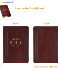 Alternative view of KJV Holy Bible, Standard Size, Burgundy Faux Leather w/Thumb Index and Ribbon Marker, Red Letter, King James Version