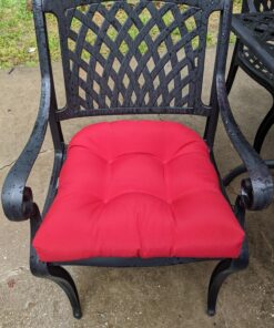 Pillow Perfect Outdoor/Indoor Pompeii Tufted Seat Cushions (Round Back), 19" x 19", Red, 2 Pack Round Corner - 19" x 19" Pillow 34 8128A46zwpL