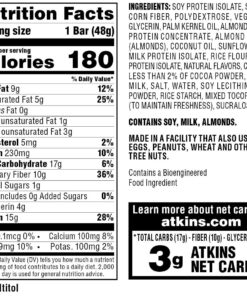 Atkins Chocolate Almond Caramel Bar, Keto-Friendly, Gluten Free with Real Almond Butter, 5 Count (Pack of 1) 5 Count (Pack of 1) 13 8129GPoaIbL