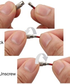 Keychain, Wisdompro 20 Pack of 4.3 Inches Stainless Steel Wire Ring 2mm Cable Loop Rings for Hanging Luggage Tag, Keyrings and ID Tag Keepers (Pack of 20-4.3 inch) 6-color 4.3" 20Pack 16 8129zjZVTRL 1