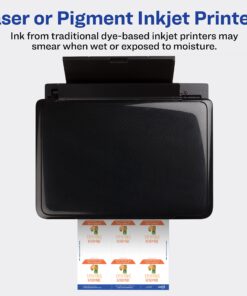 Alternative view of Avery Printable Waterproof Round Labels with Sure Feed, 2.5" Diameter, White, 72 Customizable Labels (22856)