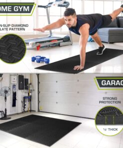 ProsourceFit Puzzle Exercise Mat ½”, EVA Interlocking Foam Floor Tiles for Home Gym, Mat for Home Workout Equipment, Floor Padding for Kids, Available in Packs of 24 SQ FT, 48 SQ FT, 144 SQ FT Black - 1/2 Inch - 24 Sq Ft - 6 Tiles 17 812B8mGqGOL