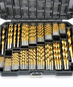 Titanium Drill Bit Set for Metal - 230pc Kit - Coated HSS - From 1/16" up to 1/2 Inch 11 812BN50L7L