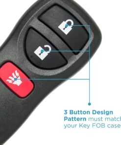 Keyless2Go Replacement for New Shell Case and 3 Button Pad for Remote Key Fob with FCC KBRASTU15 - Shell ONLY (2 Pack) 8 812BfYqUToS