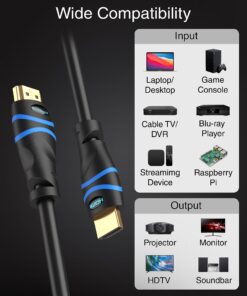 BlueRigger 8K HDMI Cable (10FT - 2 Pack, 8K 60Hz HDR, 4K 120Hz, High Speed 48Gbps with Ethernet, eARC, 3D, HDCP 2.3) - Compatible with PS5, Xbox, Roku, Apple TV, Switch, PC 10FT 13 812C3mHR1NL