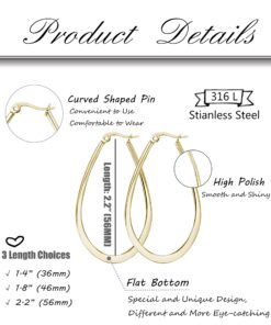 FIBO STEEL 3-8 Pairs Stainless Steel Hoop Earrings Set for Women 40-70mm G: Gold-tone 7 812C6jkOcbL