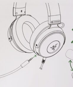 Razer Kraken V3 HyperSense Wired USB Gaming Headset w/Haptic Technology: Triforce Titanium 50mm Drivers - THX Spatial Audio - Hybrid Fabric & Leatherette Memory Foam Cushions - Detachable Mic 89 812CCPvRBL