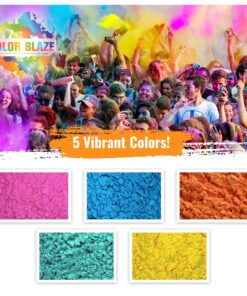 Alternative view of Color Blaze Holi Colored Powder - 5 lbs of Each Color - Pink, Orange, Yellow, Teal, Blue - For Toss, Rangoli, Fun Run, War, Party & Festival - Pack of 5 Bags - 25 Pounds in Bulk