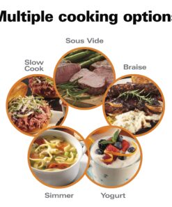 Hamilton Beach Portable 6 Quart Set & Forget Digital Programmable Slow Cooker with Lid Lock, Temperature Probe, Dishwasher Safe Crock & Lid, Black Stainless (33866) Temp Tracking Temperature Probe 17 812ENP7EMNL 1