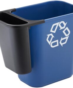 Alternative view of Rubbermaid Commercial Products Plastic Resin Deskside Wastebasket/Recycling Side Saddle Basket, For Use Under Desk, Black (FG295073BLA) Side Bin Single