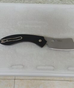 Spyderco Roc Specialty Folding Utility Pocket Knife with LinerLock Mechanism - 3.10" VG-10 Stainless Steel Cleaver Style Blade and Black Textured G-10 Handle - PlainEdge - Everyday Carry - C177GP 14 812FuLuRwAL