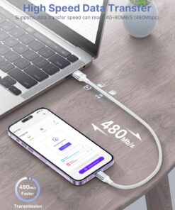 Short iPhone Charger 1ft 2Pack, Apple Certified 1 Foot iPhone Charger Cord Nylon Braided 12 Inch Short Cable Fast Charging Compatible with iPhone 13 12 11 Pro Max XR XS 8 7 6 Plus SE 2020 White 21 812G5pbn8FL
