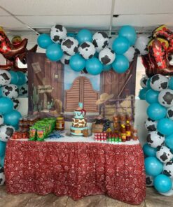 Fun Express Red Bandana Print Plastic Table Skirt - Party Supplies - 1 Piece 17 812JE4T5u6L