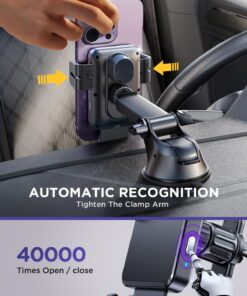 Wireless Car Charger,15W Qi Fast Charging Car Charger Phone Holder Mount, Auto-Clamping Alignment Windshield Dashboard Air Vent Cell Phone Holder for iPhone 15 Pro Max/15 Pro, Galaxy S23/S22 etc 24 812JEXK3GIL