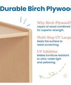 ECR4Kids 5-Compartment Mobile Storage Cabinet, 30in, Classroom Furniture, Natural Classic 31 812JMEUAEFL 1