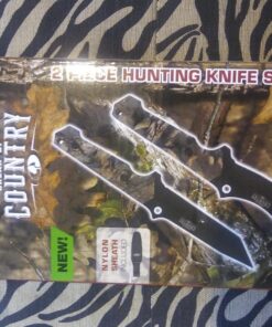 Mossy Oak Fixed Blade Hunting Knife Set - 2 Piece, Full Tang Handle Straight Edge and Gut Hook Blades Game Processing Knife, Sheath Included 46 812JdRx58LL 1