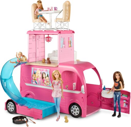 Barbie Pop-Up Camper Transforms into 3-Story Play Set with Pool! Standard