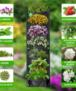 MEIWO Transform Your Space Upgraded Hanging Planters - 2 Pack of 7-Pocket Vertical Garden Wall Planters for Indoor and Outdoor Use - Perfect for Balconies, Yards, and Home Decor 7 Pockets Two Pack 8 812LtNFDl9L