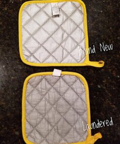 DII Basic Terry Collection Quilted 100% Cotton, Potholder, Gray, 3 Piece 30 812MPytmbHL
