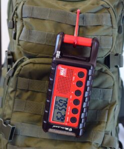 Midland - ER310, Emergency Crank Weather AM/FM Radio - Multiple Power Sources, SOS Emergency Flashlight, Ultrasonic Dog Whistle, & NOAA Weather Scan + Alert (Red/Black) 32 812P3j5WL